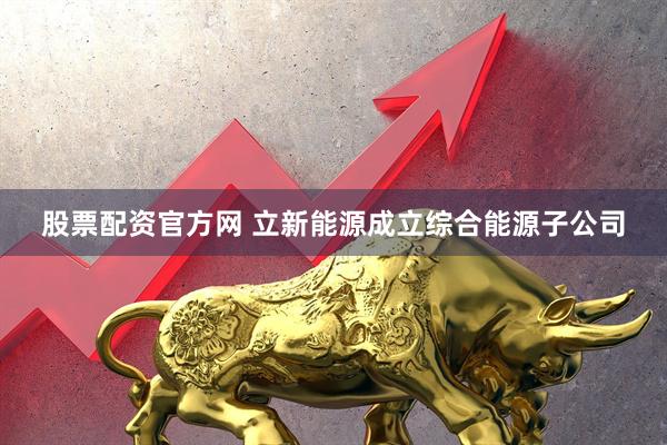股票配资官方网 立新能源成立综合能源子公司